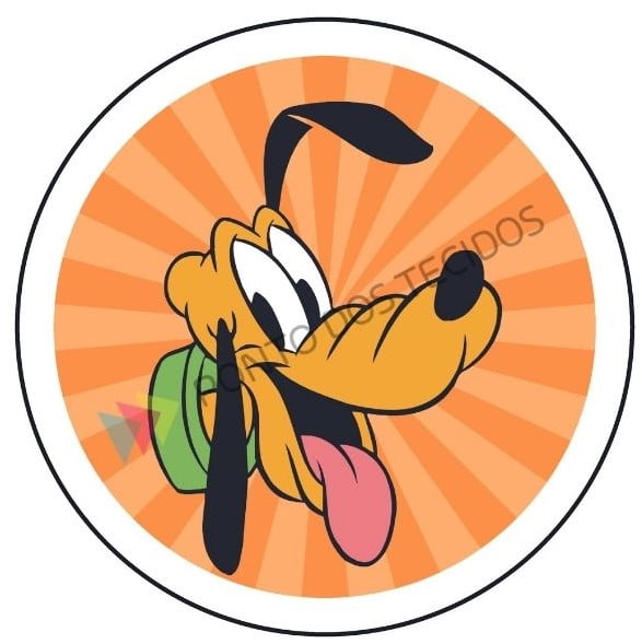 Tecido Localizado Para Sousplat - Pluto Disney