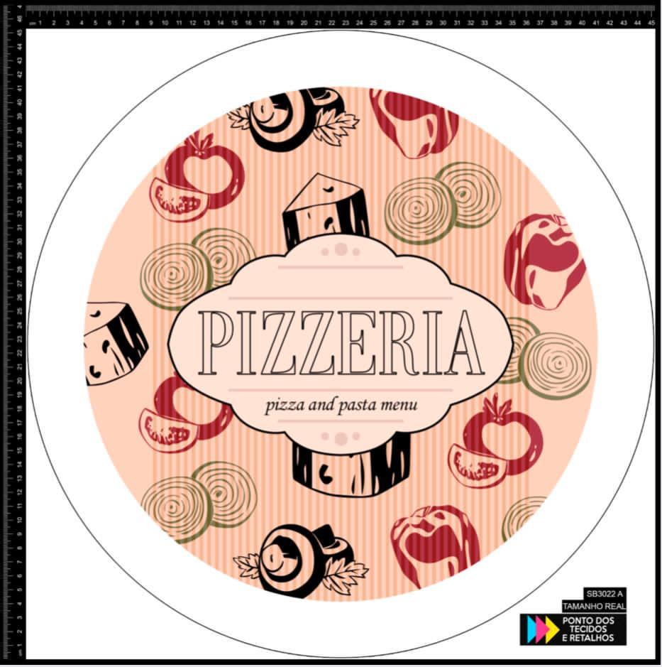 Tecido Localizado Para Sousplat - Estampa Pizzeria