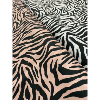 Crepe Porcelana Zebra Fundo Rosê