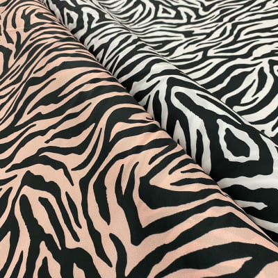 Crepe Porcelana Zebra Fundo Rosê