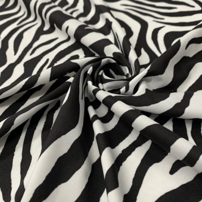 Crepe Porcelana Estampado Zebra
