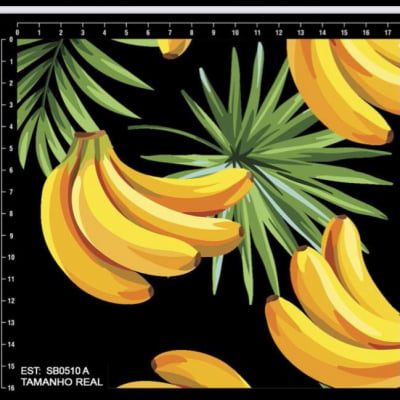 Microfibra Digital - Bananas fundo Preto