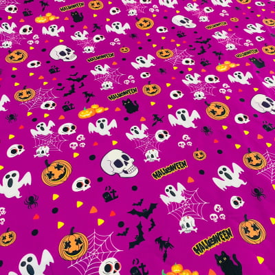 Microfibra Digital - Halloween Fundo Roxo