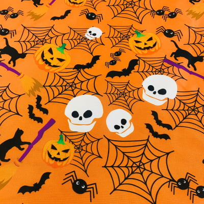 Microfibra Digital - Halloween Fundo Laranja