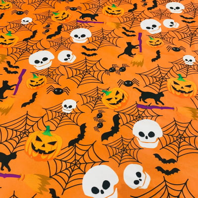 Microfibra Digital - Halloween Fundo Laranja